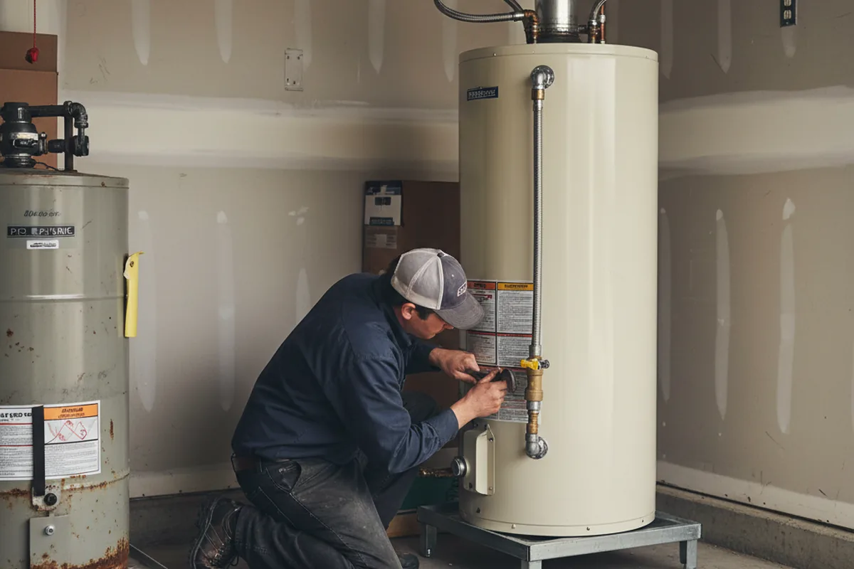 Water heater and shutoff valve replacement in Belgrade